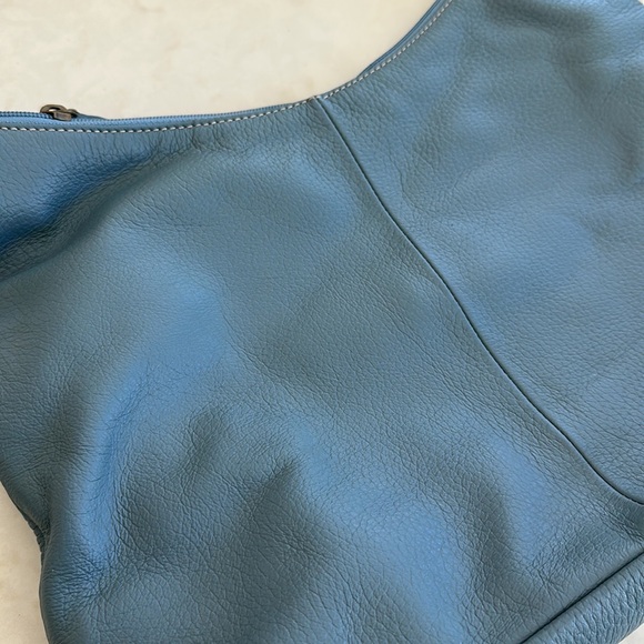 New Alfani Leather Handbag Shoulder Bag Tote Blue Periwinkle - Picture 2 of 4